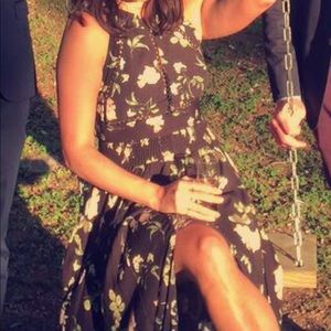 Black, open back maxi dress